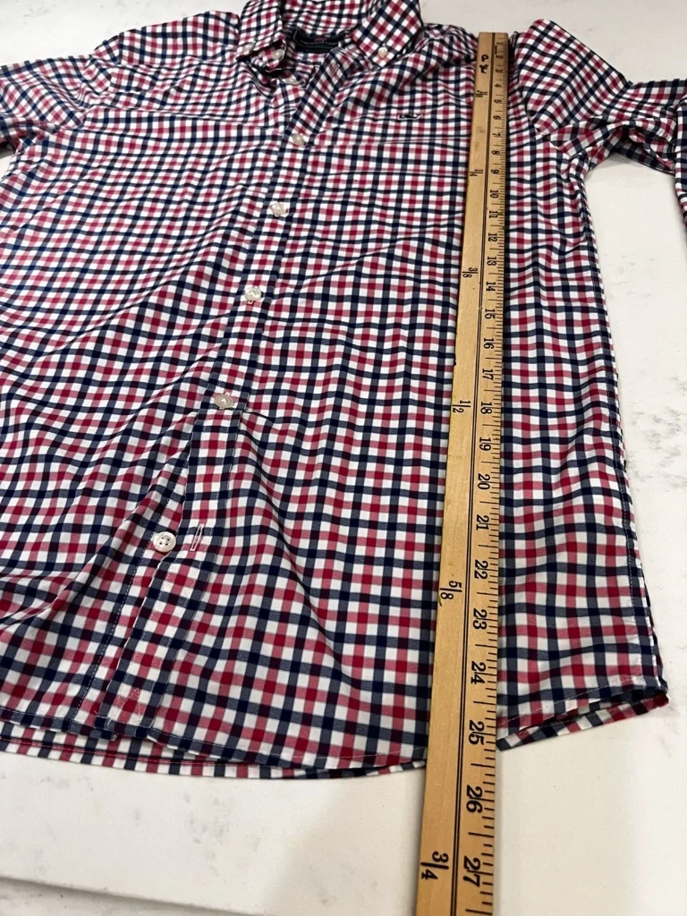 Vineyard Vines Pink and Navy Gingham Button-Down Shirt 🐋 - Picture 8 of 11